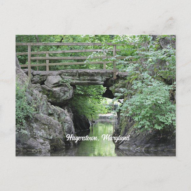 Postal Hagerstown, puente de piedra MD (Anverso)