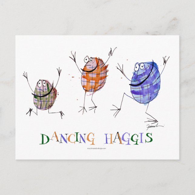 Postal haggis bailarín (Anverso)