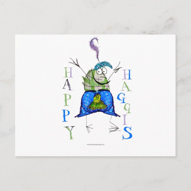 Postal haggis felices (Anverso)
