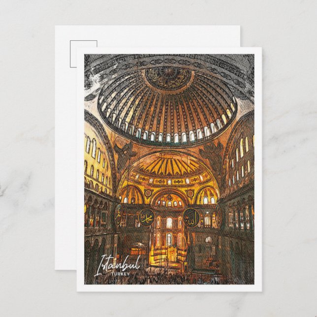 Postal Hagia Sophia Istanbul Color Sketch (Anverso / Reverso)