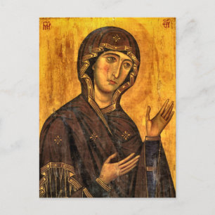 Postal Hagiosoirtissa Theotokos Icono cristiano ortodoxo
