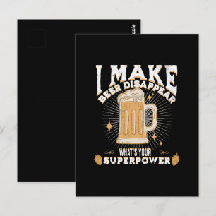 Postal Hago que la cerveza desaparezca, ¿cuál es tu super