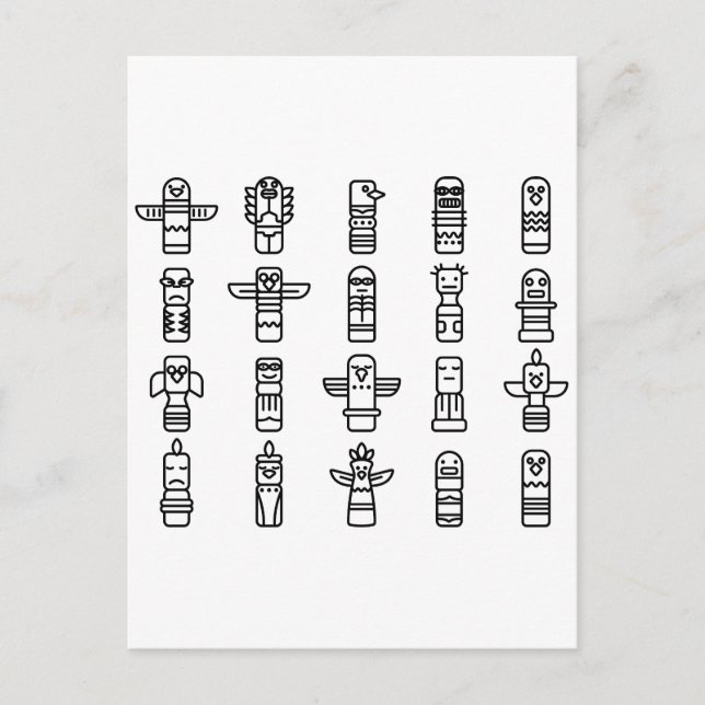 Postal Haida Animales indígenas nativos Haida Indígenas (Anverso)