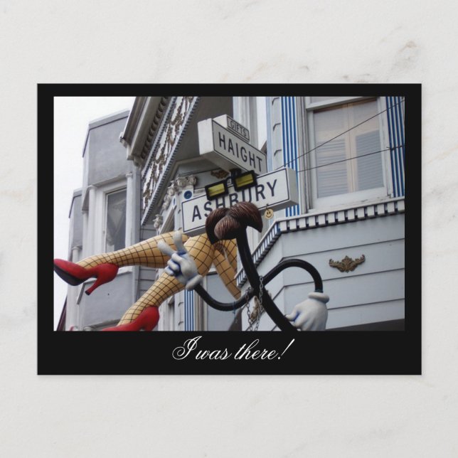 Postal Haight Ashbury Street Rótulo California (Anverso)