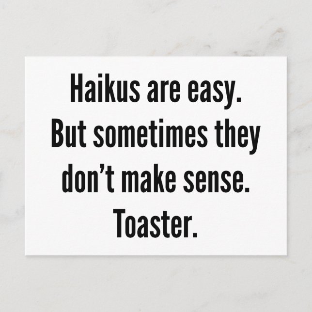 Postal Haikus es fácil (Anverso)