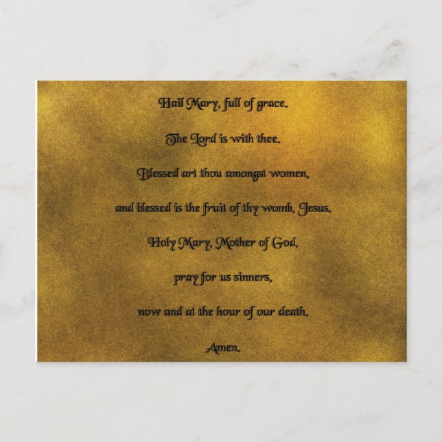 Postal Hail Mary Postcard (Anverso)