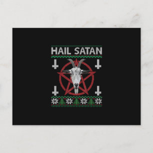 Postal Hail Satan Cabeza de cabra Pentagram Funny Satanic