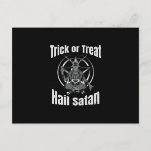 Postal Hail Satan Pentagram Goat Halloween