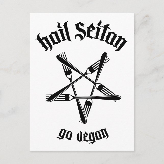 Postal Hail Seitan 1.1 (negro) (Anverso)