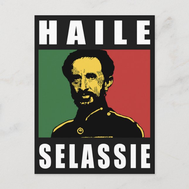 Postal Haile Selassie - ÉL - Rastafari - Postcard (Anverso)