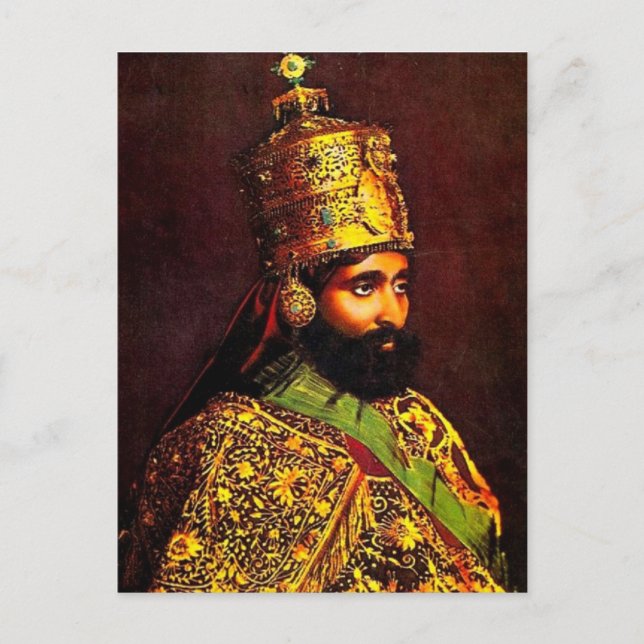 Postal Haile Selassie - ÉL - Rastafari - Postcard (Anverso)