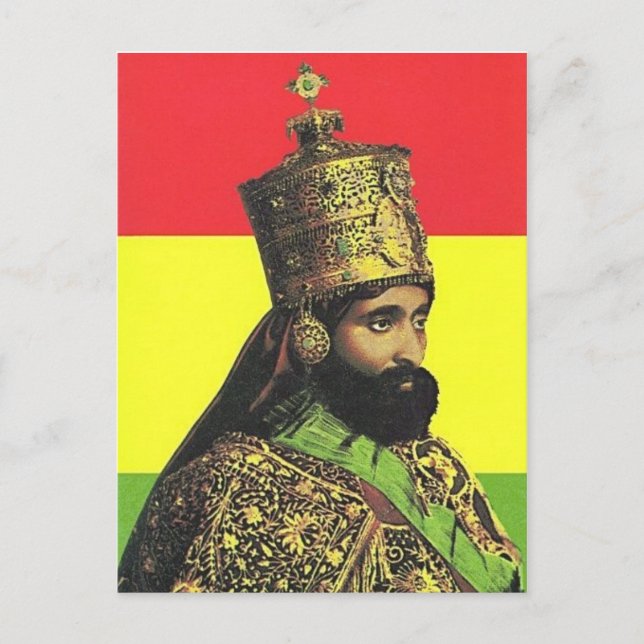 Postal Haile Selassie I - ÉL - Jah Rastafari - Postcard (Anverso)