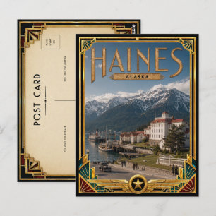 Postal Haines Alaska Arte Deco Antiguo Edad Dorada
