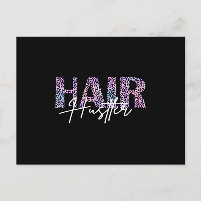Postal Hair Hustler Hairdresser Leo Imprimir rosa (Anverso)