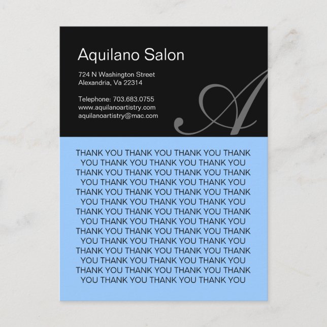 Postal Hair Salon Gracias Postcard (Anverso)