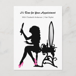 Postal Hair Salon Nombramiento Recordatorio Girly Hair St