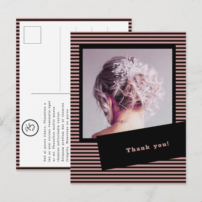 Postal Hair Salon Personalizado Imagen Gracias Cliente (Anverso / Reverso)