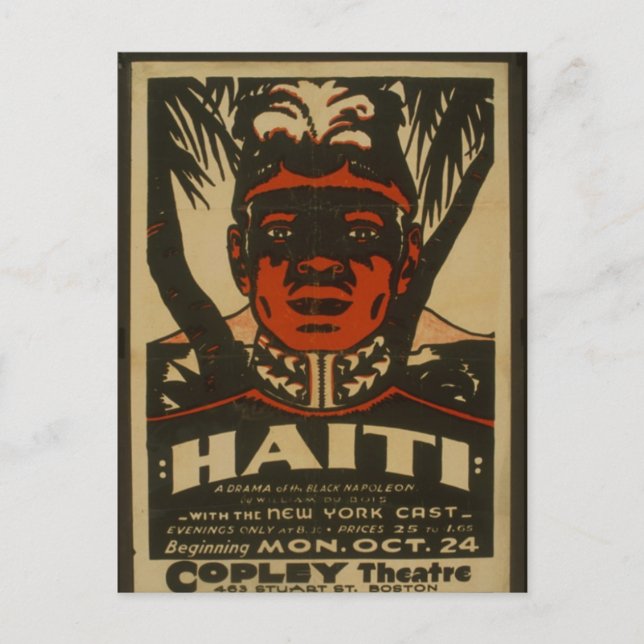 Postal Haití en el Teatro Copley, (Anverso)