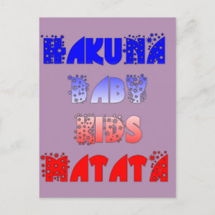 Postal Hakuna Matata Baby & Kids: Diseño de Color Francés