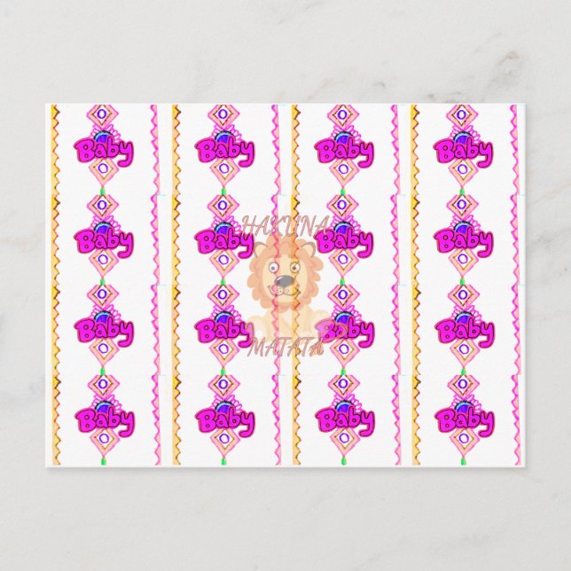 Postal Hakuna Matata: Hermoso motivo de diseño de león be (Anverso)