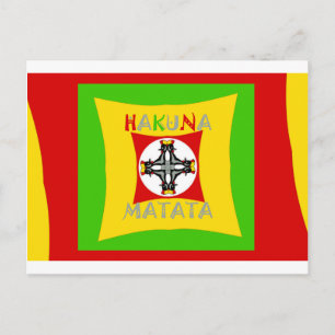 Postal Hakuna Matata Rasta Color Rojo Dorado Verde