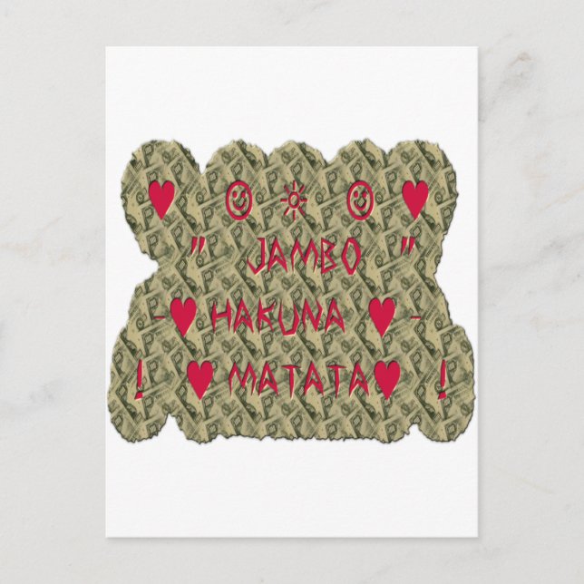 Postal Hakuna Matata Talk Money Diseño de impresión de ar (Anverso)