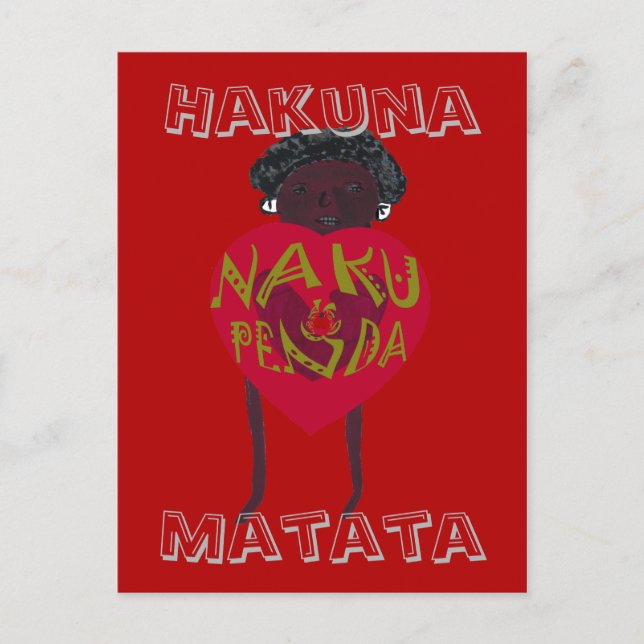 Postal Hakuna Matata Te amo Nakupenda Sana Swahili (Anverso)
