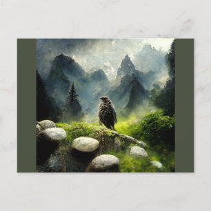 Postal Halcón en el bosque