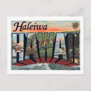 Postal Haleiwa, Hawaii - Escenas de letras grandes