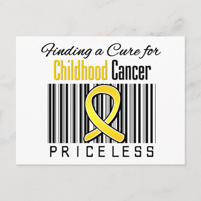 Postal Hallar una cura para el cáncer infantil sin precio (Anverso)