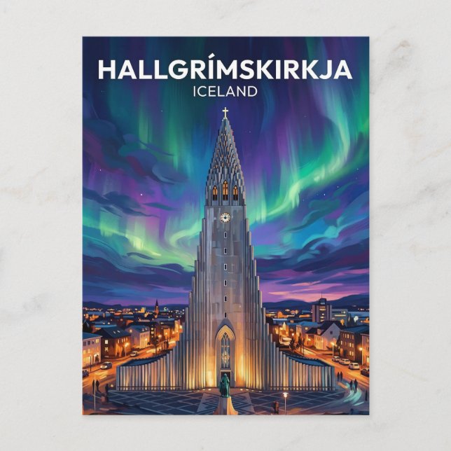Postal Hallgrímskirkja Islandia (Anverso)