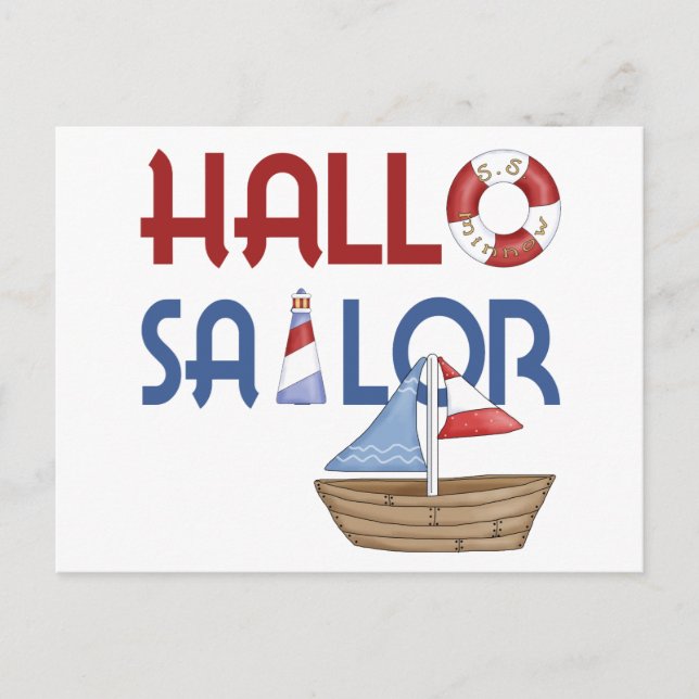 Postal Hallo Sailor (Anverso)