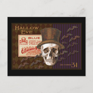 Postal Hallow Eve Halloween Skull