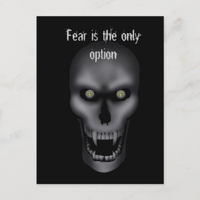 Postal Hallowee - Creepy Skull Postcard (Anverso)