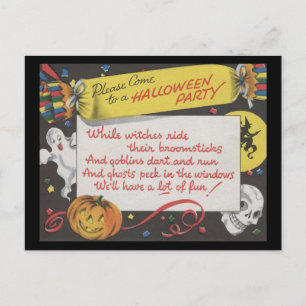 Postal Halloween 4 con fantasía del patrimonio