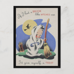 Postal Halloween 5 con fantasía del patrimonio