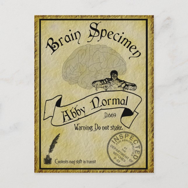 Postal Halloween Abby Normal Postcard (Anverso)