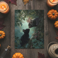 Halloween Adorable Kitten se encuentra con Bat