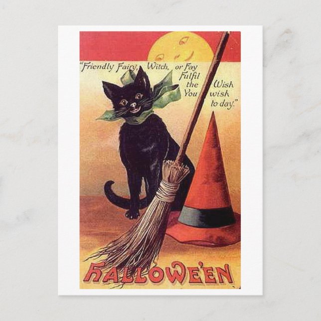 Postal Halloween amistoso de hadas (Anverso)