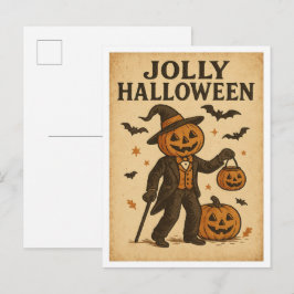 Postal Halloween Antiguo Alegre Halloween