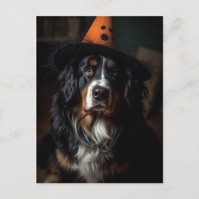 Postal Halloween Berese Mountain Dog Adorable (Anverso)