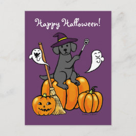 Postal Halloween Black Labrador Personalizado 2