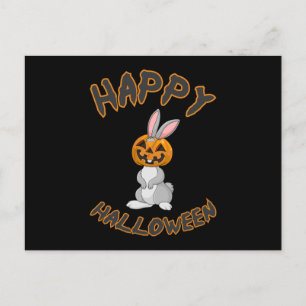 Postal Halloween Bunny Rabbit Pumpkin Horror Idea de Rega