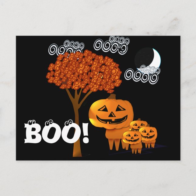 POSTAL HALLOWEEN CABEZAS DE PUMPKIN (Anverso)