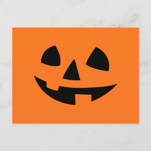 Postal Halloween calabaza aislada sonrisa divertida