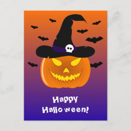 Postal Halloween Calabaza Jack o’ Lantern Witch Gorra