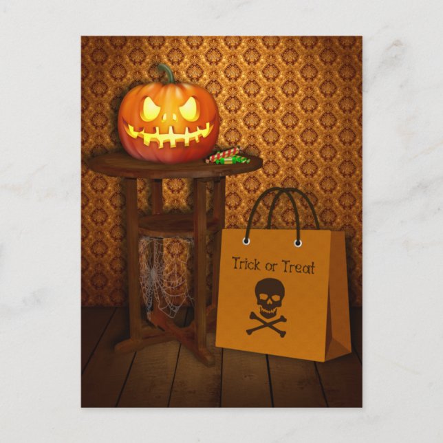 Postal Halloween Calabaza Trick or Trete (Anverso)
