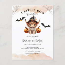 Postal Halloween Calabaza Vaca Pequeño Bote Baby Shower