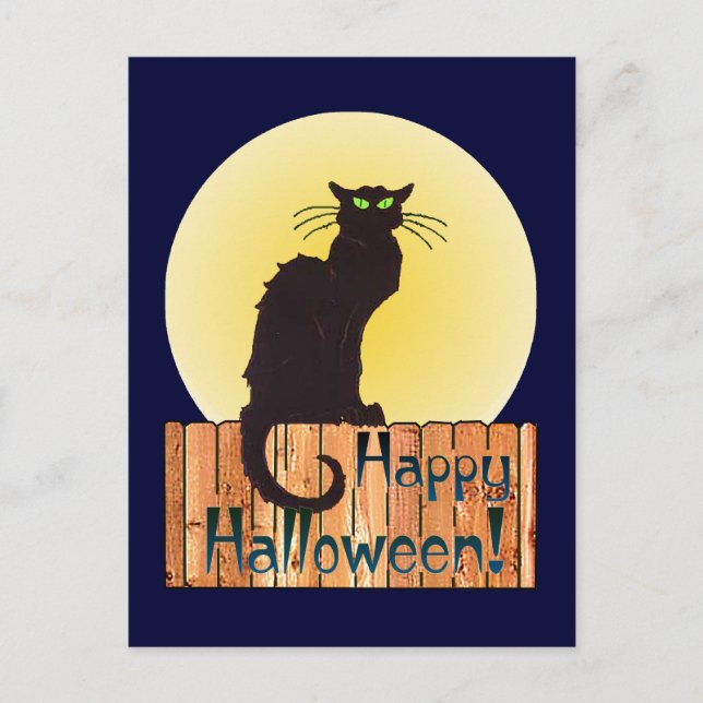 Postal HALLOWEEN CAT por SHARON SHARPE (Anverso)