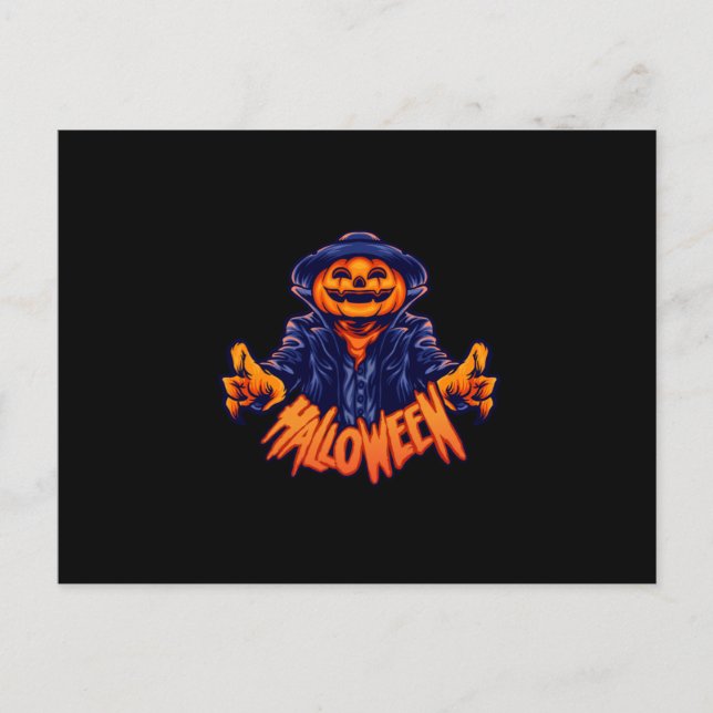 Postal Halloween character jack o lantern terror (Anverso)